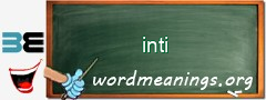 WordMeaning blackboard for inti